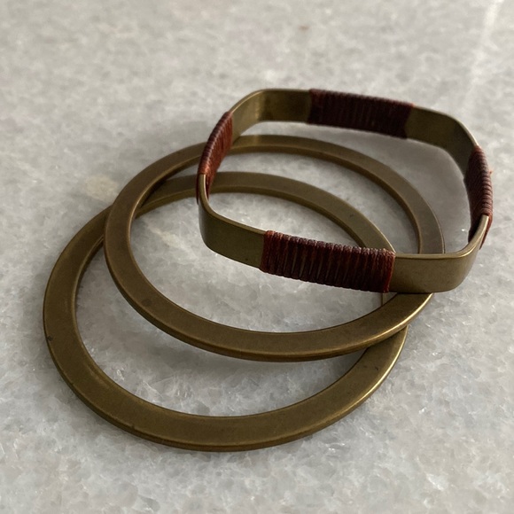 Set of 3 brass bangles/bracelets - Picture 1 of 2